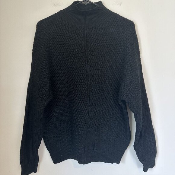 Vince Camuto Black Oversized Knit Sweater - Size: Extra Small - Picture 7 of 7